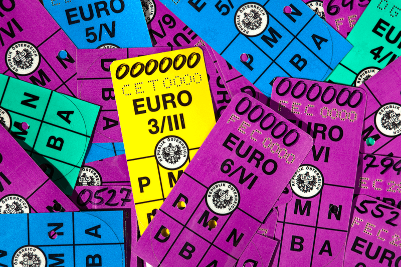 Austrijas vides uzlīmju kolāža
